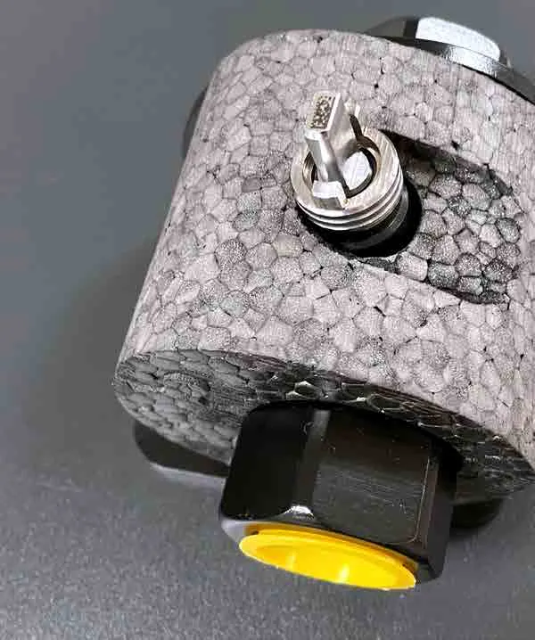 Válvula electrónica protegida por una pieza de empaque ARPLANK